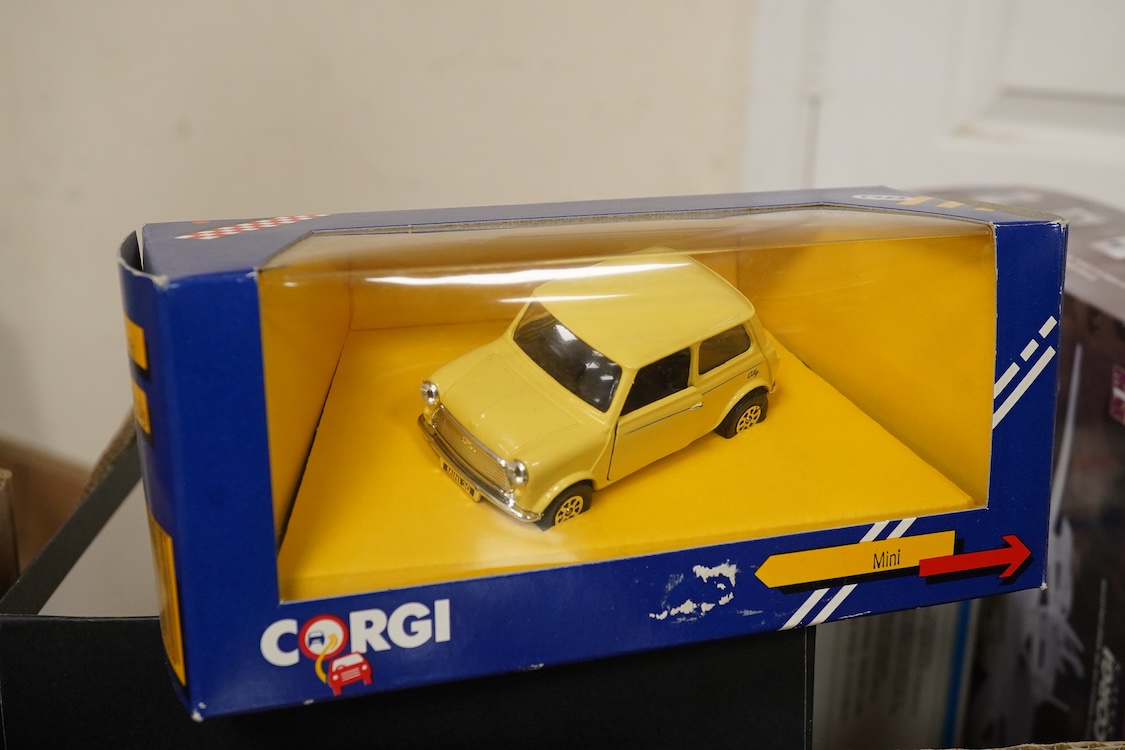 Thirty-six diecast and white metal vehicles, including; four white metal vehicles; a Crossway Models Morris Oxford, a Gem & Cobwebs Austin Taxi, two Lansdown Models; a 1951 Bentley Mk.VI and a 1936 Morris Ten-Four, toget